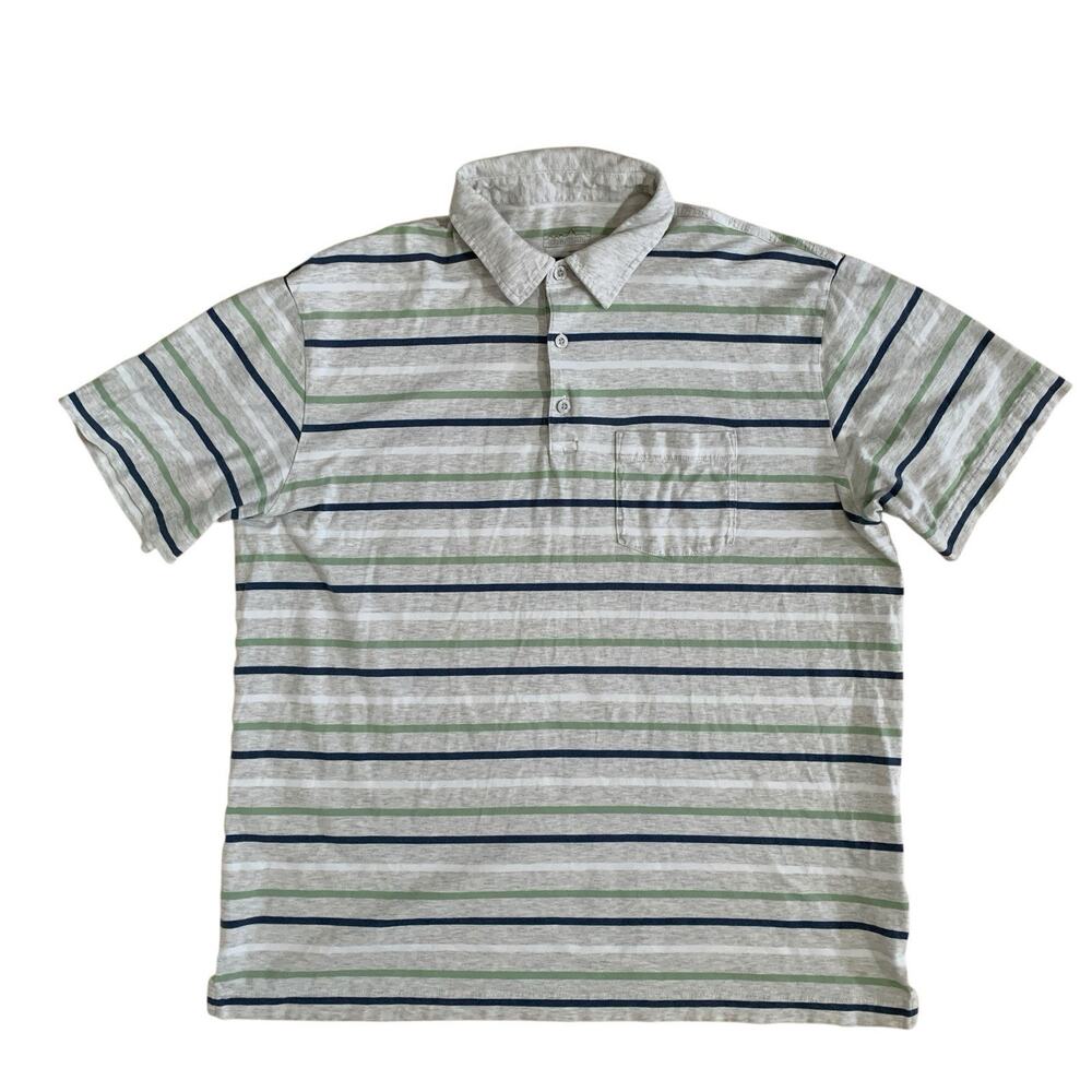 Patagonia Squeaky Clean Men's Size L Stripe Organic Cotton Pocket Polo Shirt